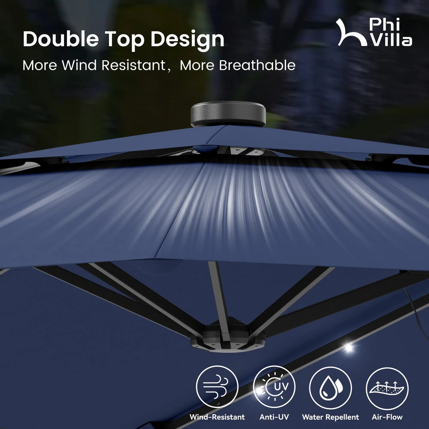 [2026 Upgrade] 13/15FT Double Layer Patio Umbrella