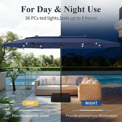 [2026 Upgrade] 13/15FT Double Layer Patio Umbrella