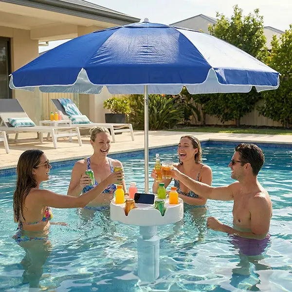 🏊🏻 Floating Pool Umbrella with Bar and Base