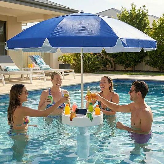 🏊🏻 Floating Pool Umbrella with Bar and Base