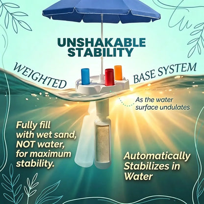 🏊🏻 Floating Pool Umbrella with Bar and Base