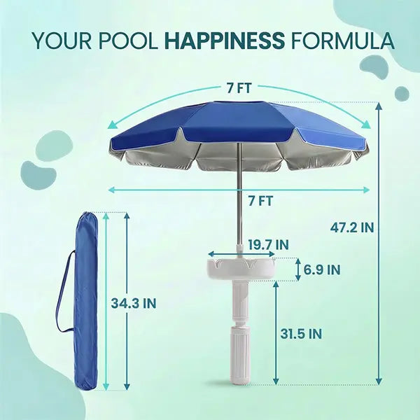 🏊🏻 Floating Pool Umbrella with Bar and Base