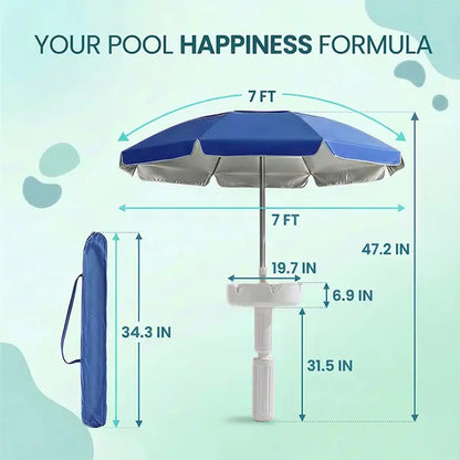🏊🏻 Floating Pool Umbrella with Bar and Base