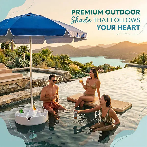 🏊🏻 Floating Pool Umbrella with Bar and Base